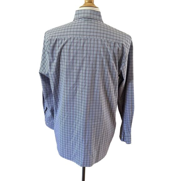 David Donahue Men’s Trim Long Sleeve Shirt Blue Plaid Size 17.5 34/35. - Picture 3 of 13